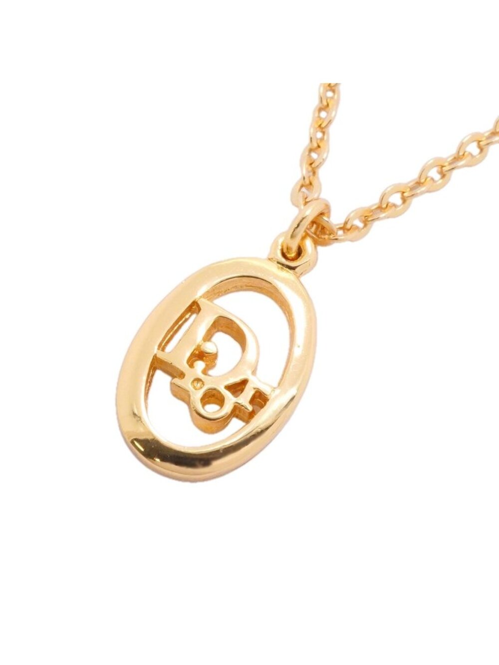 Dior Necklace Logo Oval Gold Plated